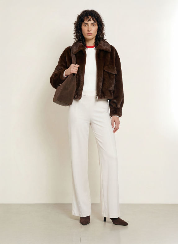 CAMBIO Flanellhose AMBER WEISS