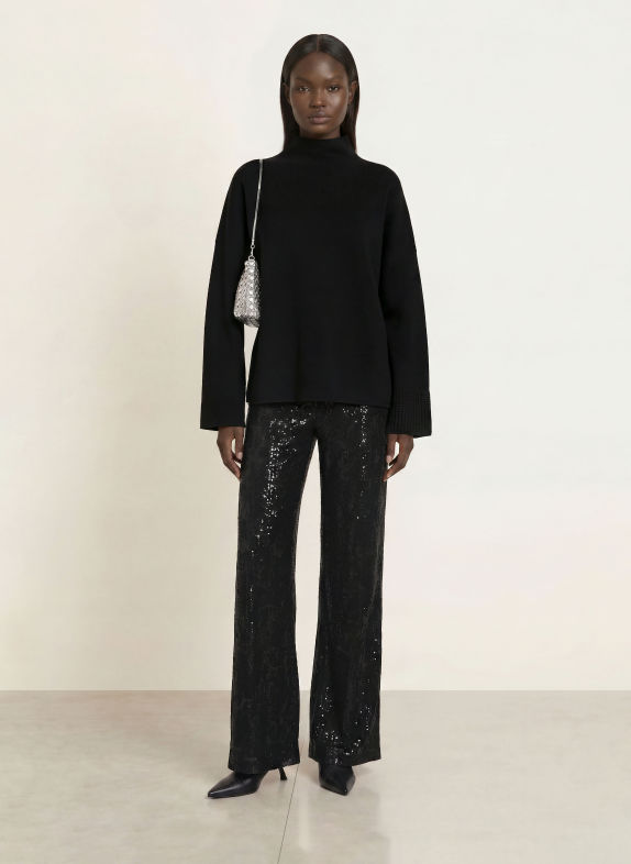 CAMBIO Marlene-broek ALLISON met pailletten ZWART