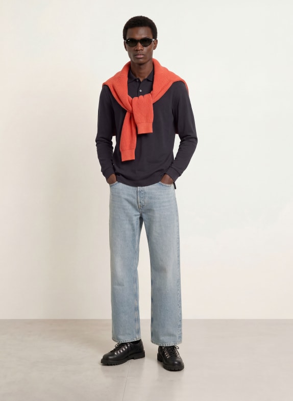 ARKET Piqué-poloshirt DONKERBLAUW