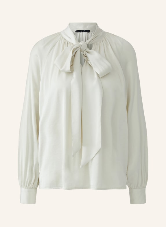 oui Blouse à lavallière en satin BLANC