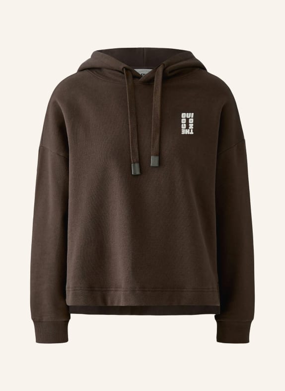oui Hoodie DUNKELBRAUN / WEISS