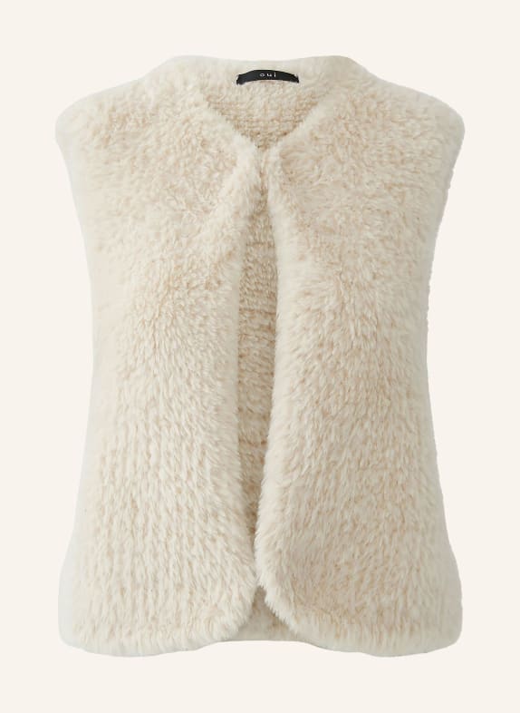oui Faux Fur Vest WHITE