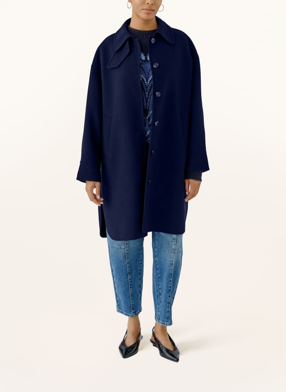 oui Mantel DONKERBLAUW