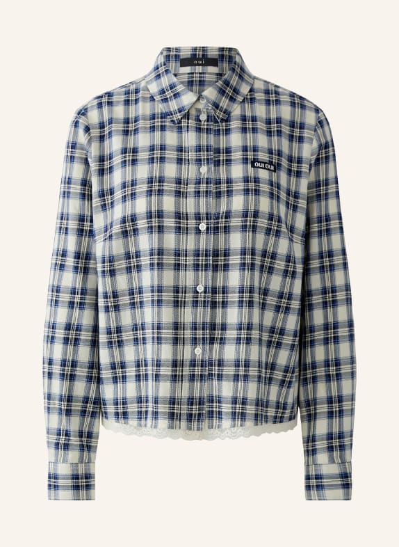 oui Overhemdblouse BLAUW / CRÈME / ZWART