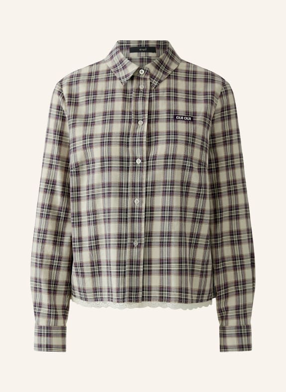 oui Overhemdblouse CRÈME / MARRON FONCÉ / PAARS