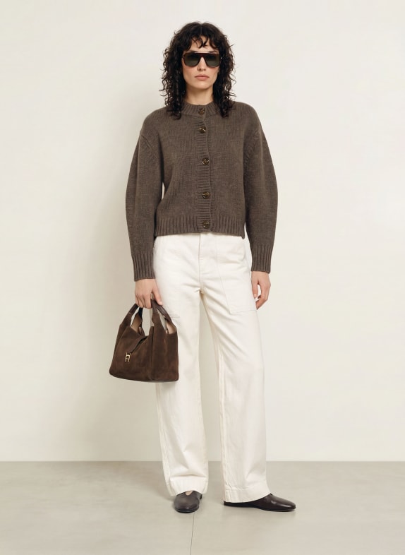 soeur  Strickjacke LEONARD mit 3/4-Arm DUNKELBRAUN