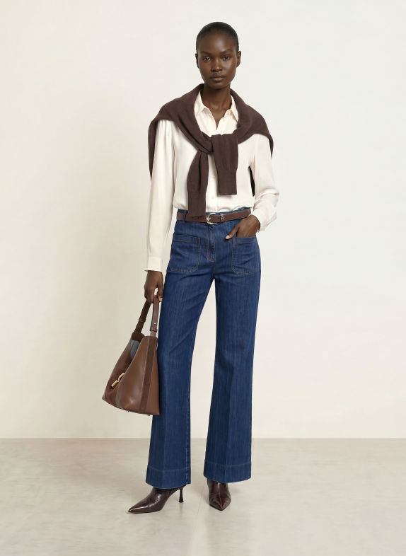 HERZENS ELISA Shirt blouse with Silk CREAM
