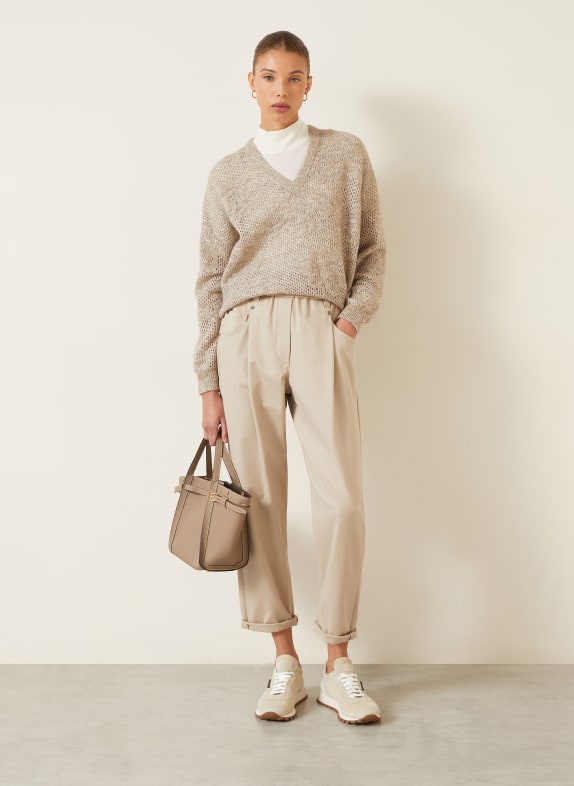 BRUNELLO CUCINELLI Trui met glittergaren en pailletten GRIJS