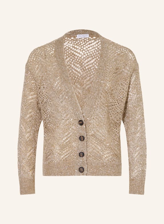 BRUNELLO CUCINELLI Cardigan cu paiete MARO DESCHIS