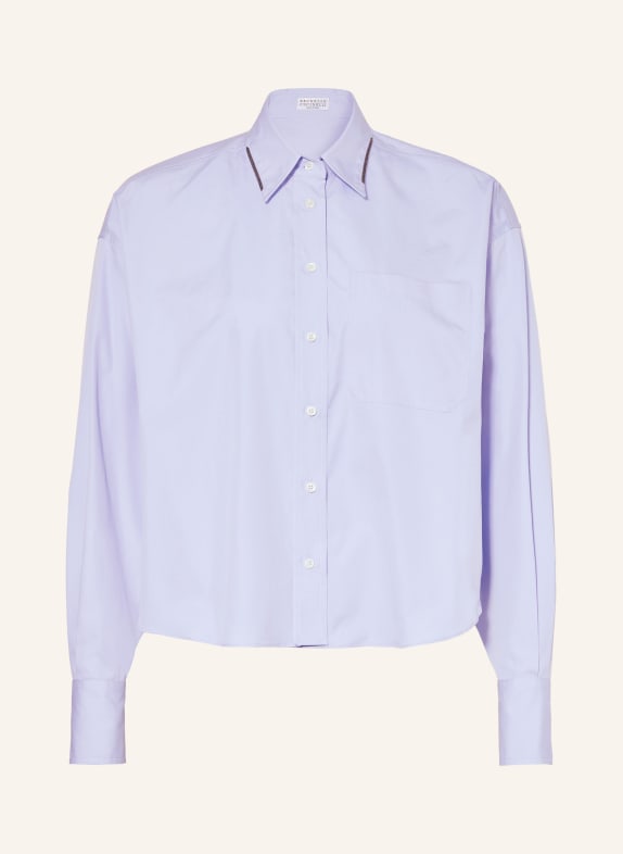 BRUNELLO CUCINELLI Shirt blouse with decorative stones LIGHT BLUE