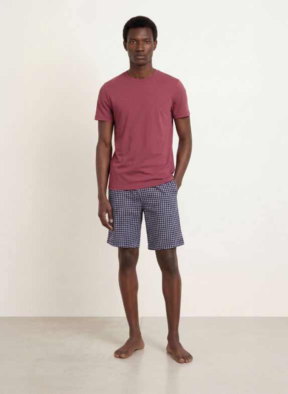 mey Schlafshirt RELAX TUNED DUNKELROT