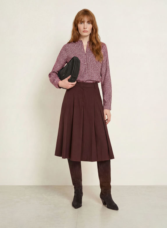 Marc O'Polo Blusenshirt ROSA / DUNKELBRAUN