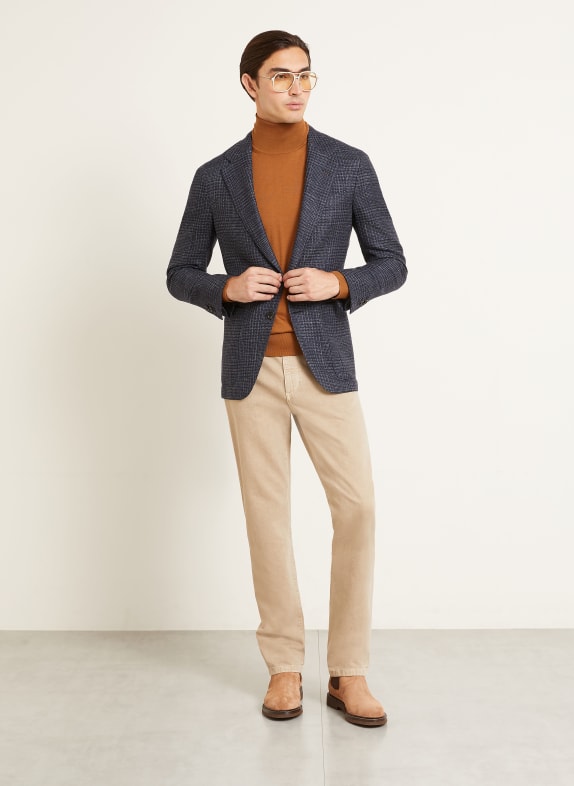 ZEGNA LAGO-colbert met extra slanke pasvorm en kasjmier DONKERBLAUW / GRIJS / WIT