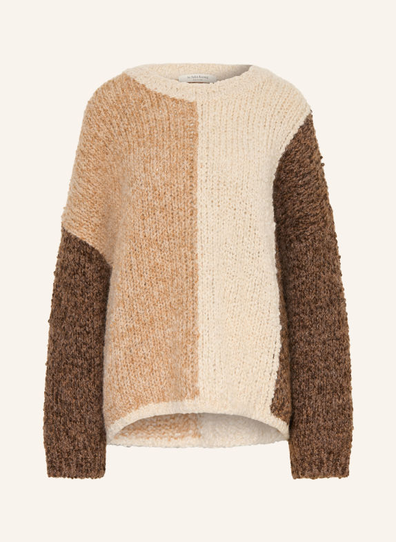 by Aylin Koenig BERTHOLD Oversized Sweater with Alpaca ECRU / LIGHT BROWN / BROWN