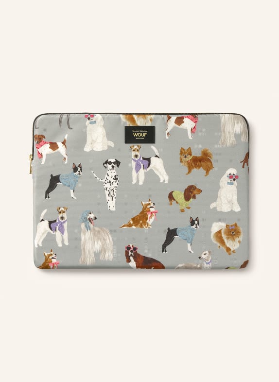 WOUF PUPPY Laptop sleeve GRAY / BROWN / WHITE