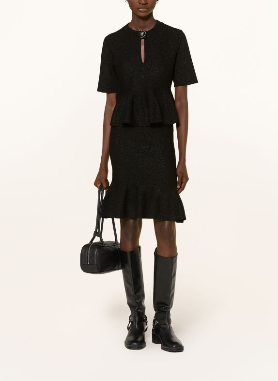 darling harbour Knit skirt with glitter yarn BLACK