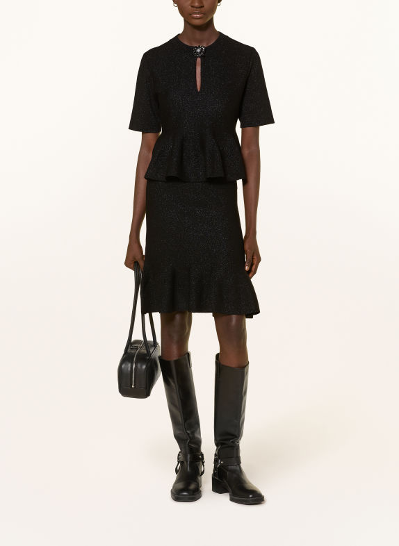 darling harbour Knit shirt with glitter yarn BLACK