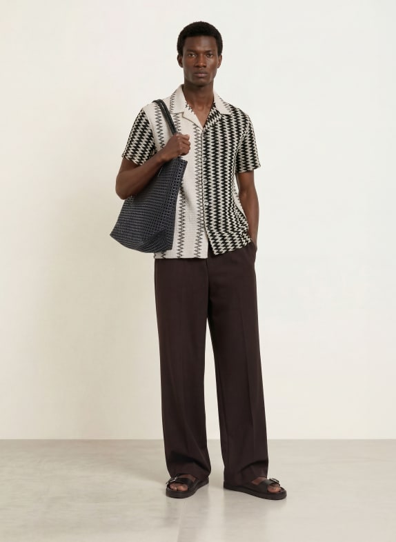 REISS Resort-overhemd DAIN Comfort Fit WIT / ZWART