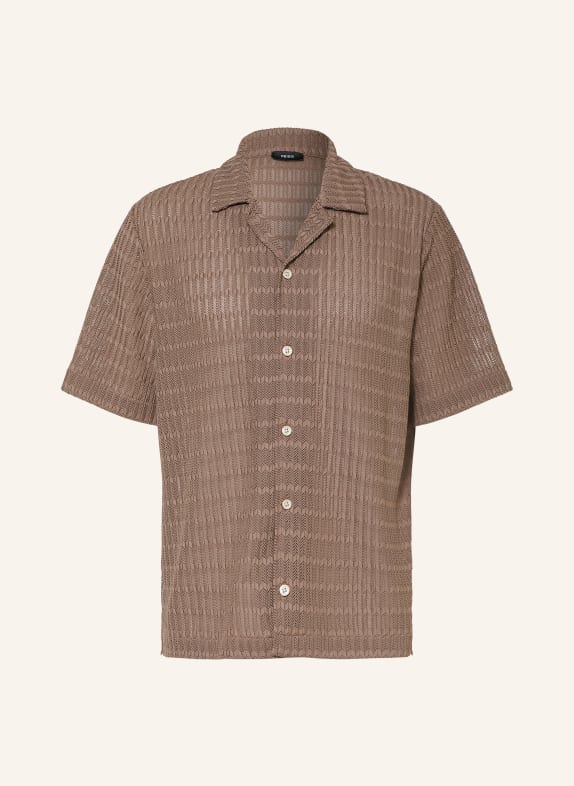 REISS Resorthemd SID Comfort Fit aus Jersey BRAUN
