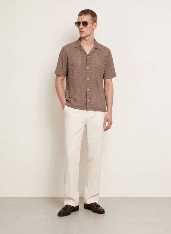 REISS Resort-overhemd SID Comfort Fit van jersey BRUIN