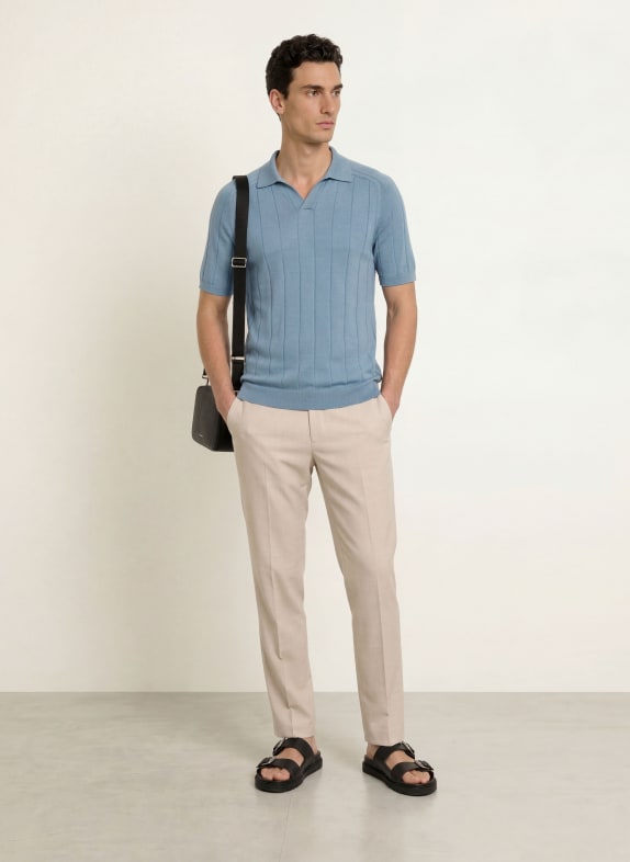 REISS Tricou polo din lână merino CHELMSFORD ALBASTRU DESCHIS
