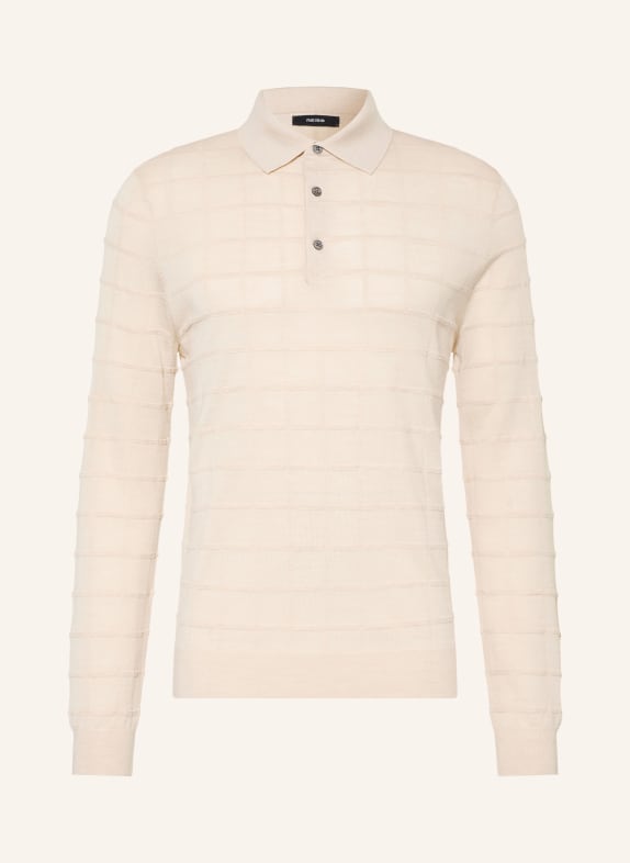 REISS PALLAS Knit polo shirt BEIGE