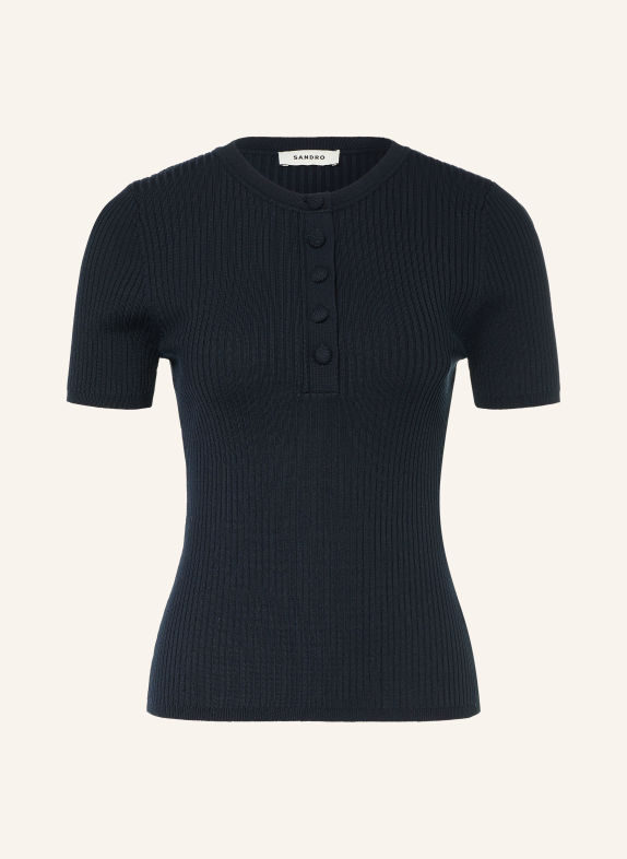 SANDRO Strickshirt DUNKELBLAU