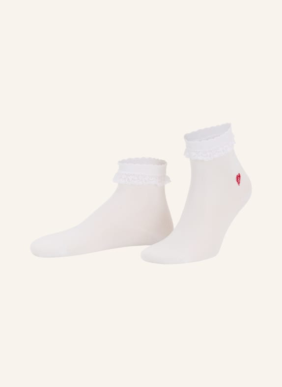 Johann & Johanna Socken ROMANCE LACE BREUNINGER WEISS / ROT