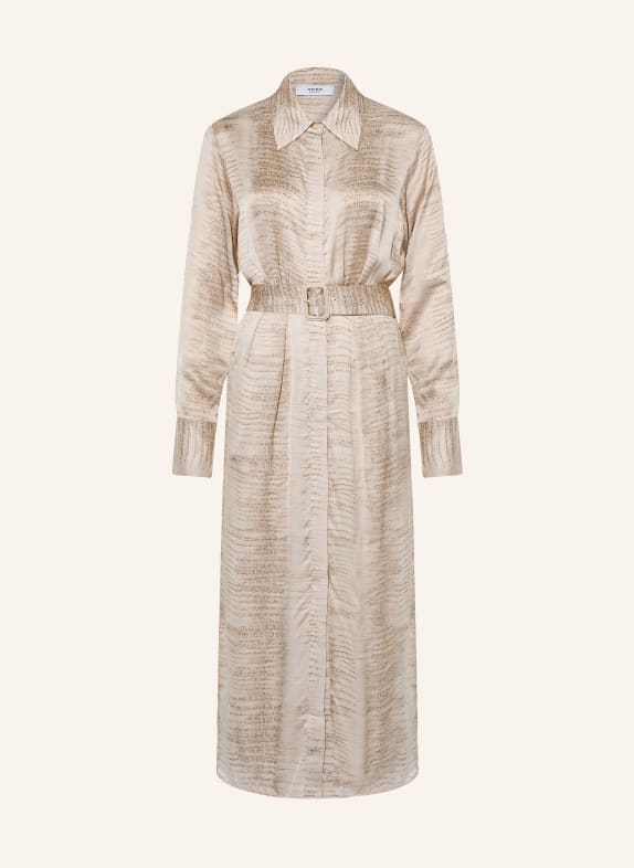 REISS SIENNA Satin Shirt dress BEIGE
