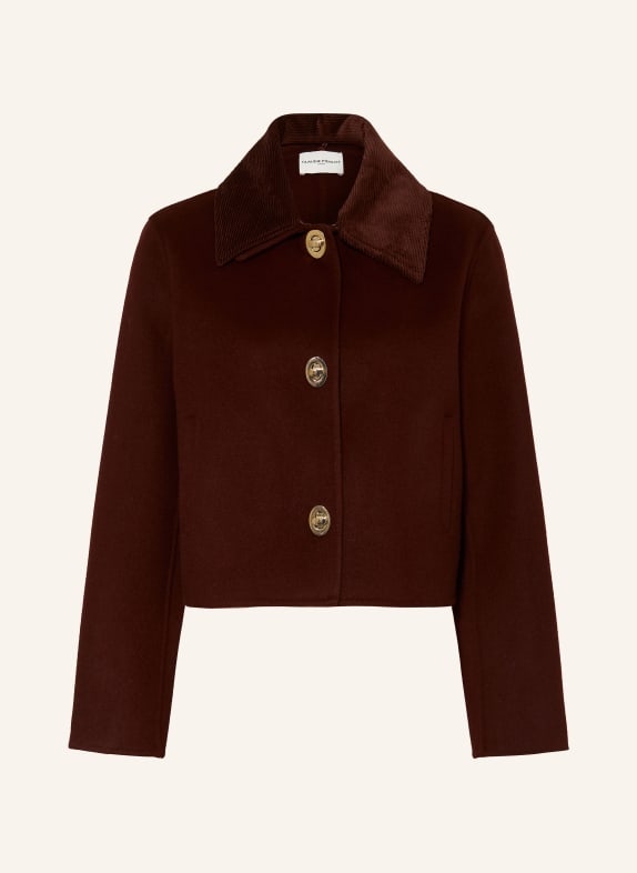 CLAUDIE PIERLOT Kastenjacke mit abnehmbarem Kragen DUNKELROT