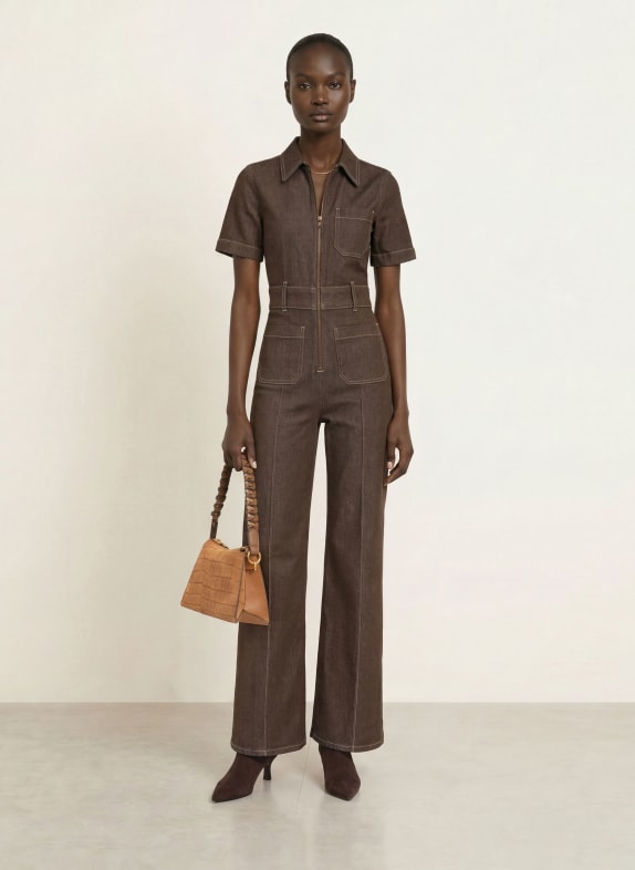REISS Skuldertaske AVERY BRUN / GULD