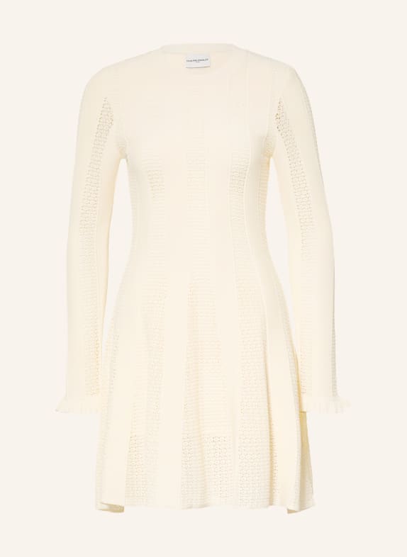 CLAUDIE PIERLOT Sukienka z dzianiny z falbankami KREMOWY