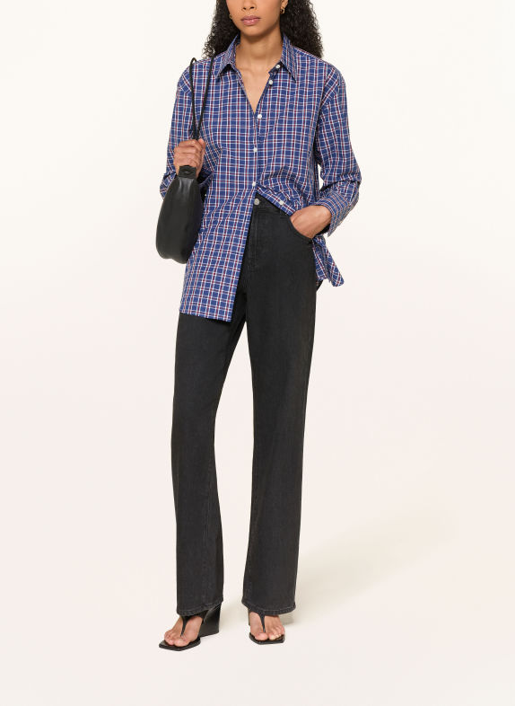 ARKET Shirt blouse BLUE / DARK RED / WHITE