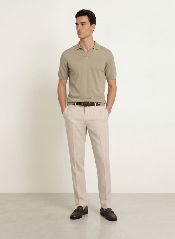 REISS Tricou polo tricotat DUCHIE din lână merino OLIV