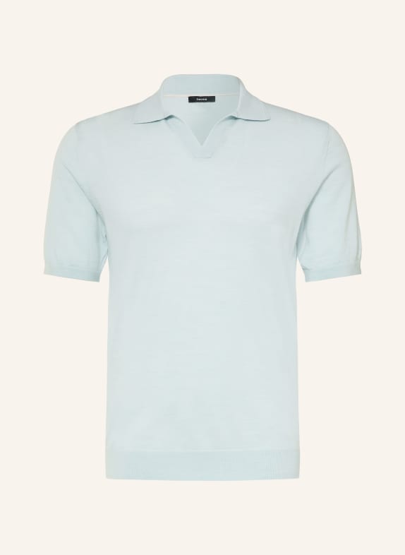 REISS Strick-Poloshirt DUCHIE aus Merinowolle HELLGRAU
