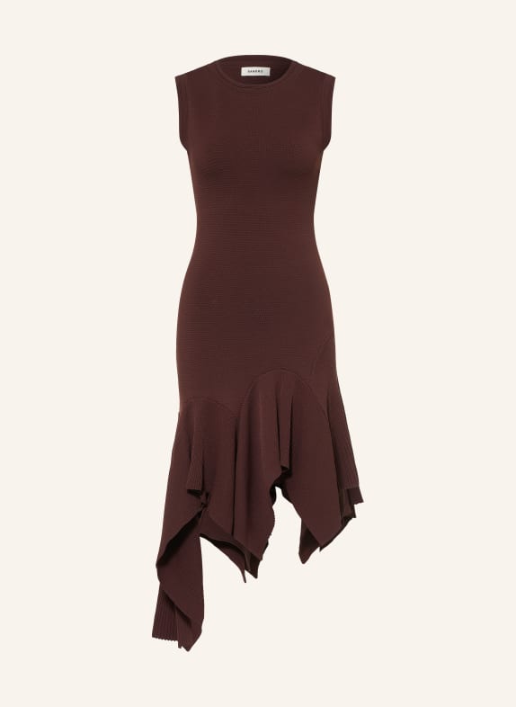 SANDRO Strickkleid mit Volants BRAUN