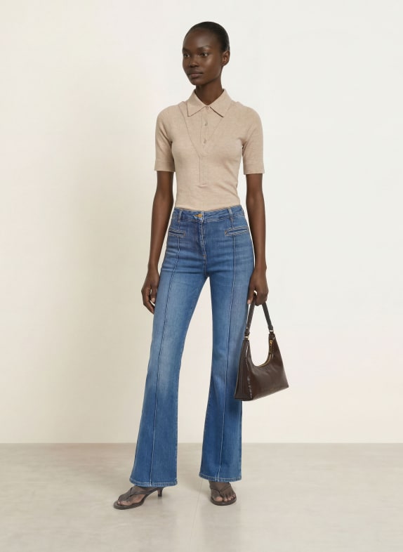 REISS Gebreid shirt SHONA BEIGE
