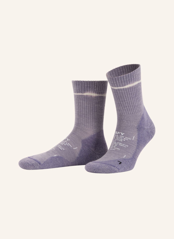SATISFY Skarpety do biegania MERINO NYLON TUBE SOCKS JASNOFIOLETOWY