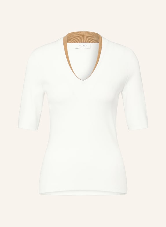 HOBBS Gebreid shirt SCARLETT CRÈME / COGNAC