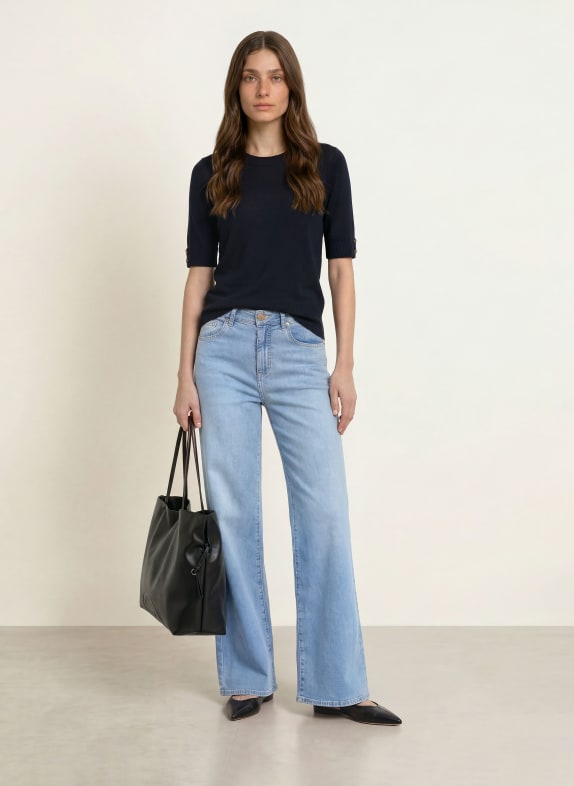 HOBBS Gebreid shirt LEANNE DONKERBLAUW
