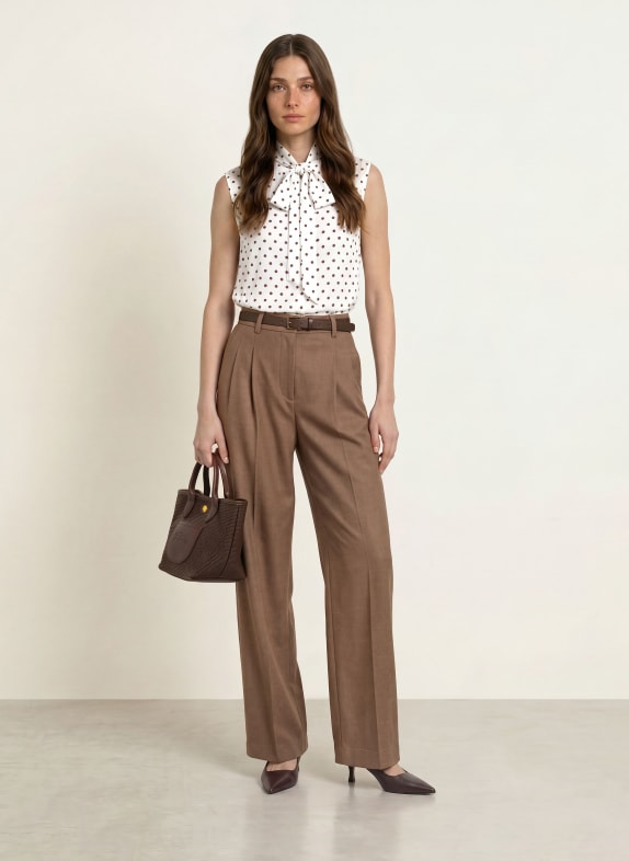 HOBBS Blousetop NATASHA met afneembare strik WIT / ZWART