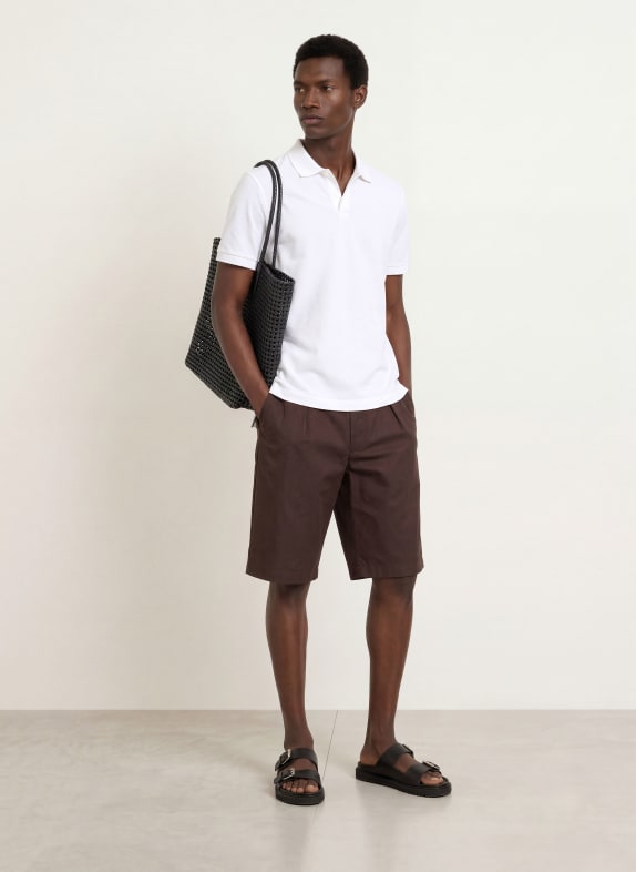 REISS Tricou polo din jersey NICO ALB / NEGRU