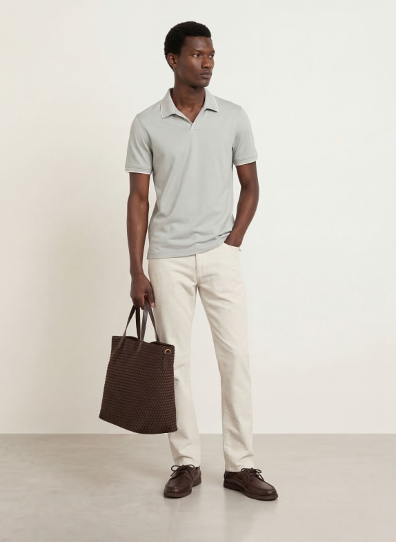 REISS Tricou polo din jersey NICO VERDE DESCHIS / ALB