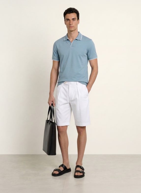 REISS Tricou polo din jersey NICO ALBASTRU-CENUȘIU / ALB