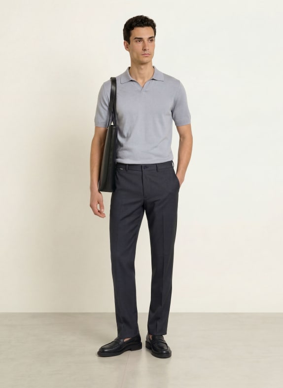 REISS Tricou polo din tricot ROOK ALBASTRU DESCHIS