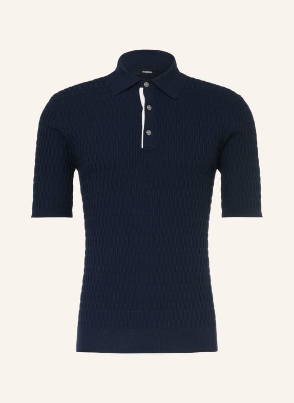 REISS ERA Knit polo shirt DARK BLUE