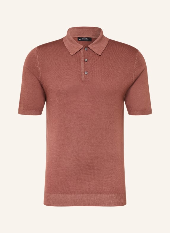 REISS JACKDAW Knit polo shirt Made of Merino Wool ROSE