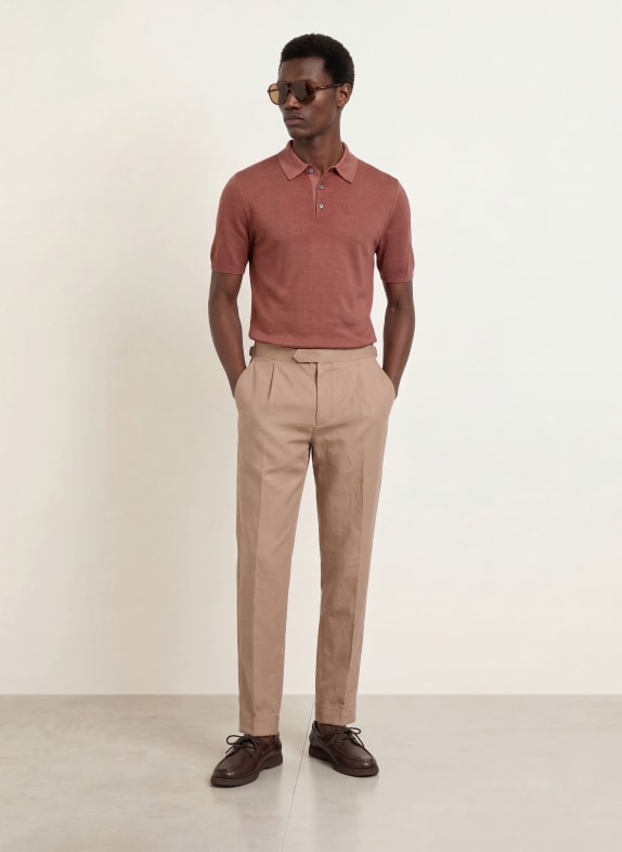 REISS Tricou polo din tricot JACKDAW din lână merino ROZ
