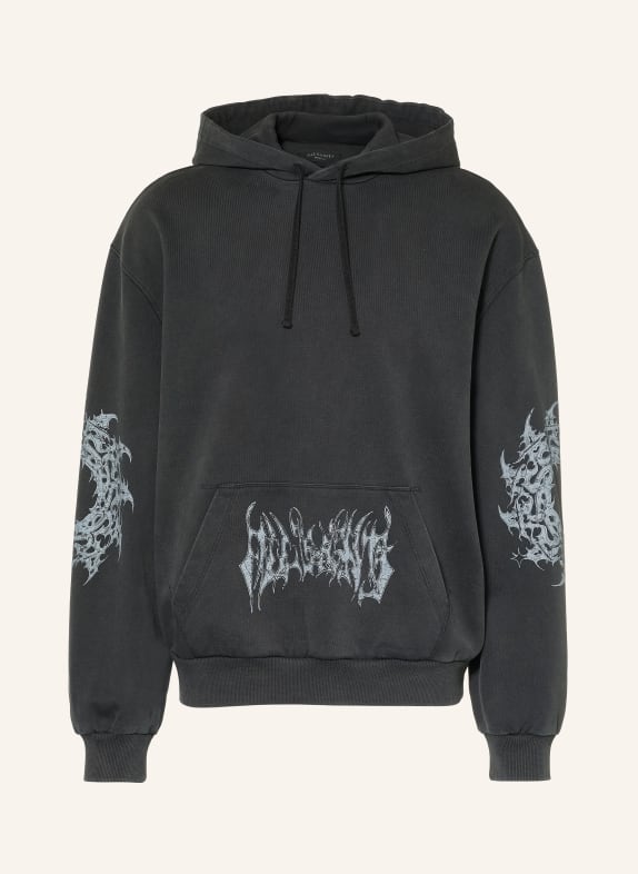 ALLSAINTS Hoodie HELVETTE SVART / LJUSGRÅ