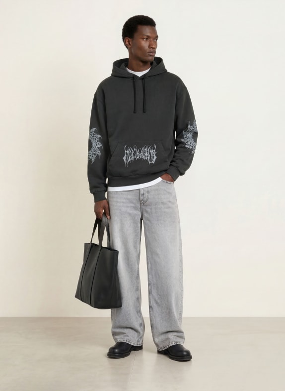 ALLSAINTS Hoodie HELVETTE ZWART / LICHTGRIJS